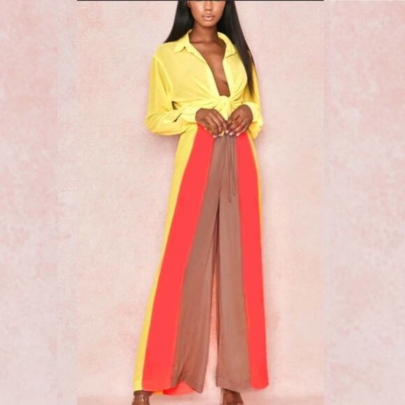 NWT HOUSE of CB Margot Sheer Striped Multicolor
Vibrant Pants extra small - Picture 1 of 7